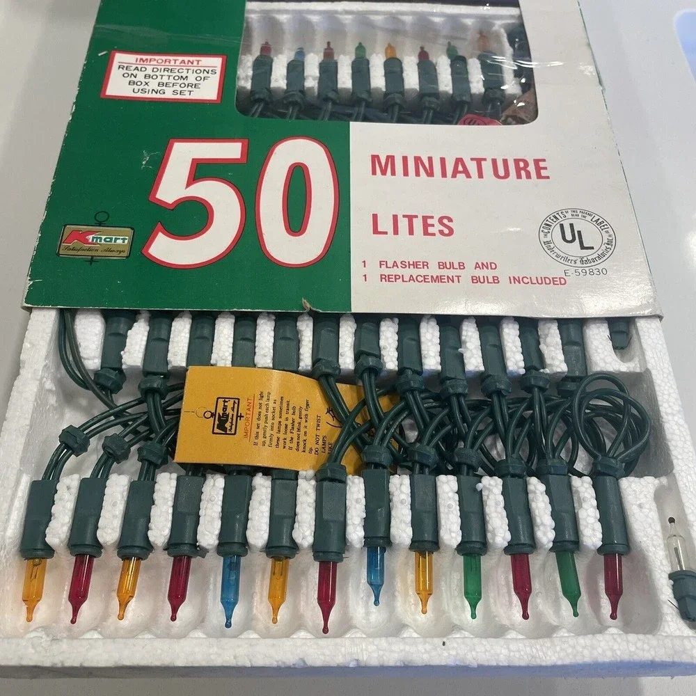 Vintage KMART Miniature Lites Lamps Multi Color 2 Pack K Mart Christmas